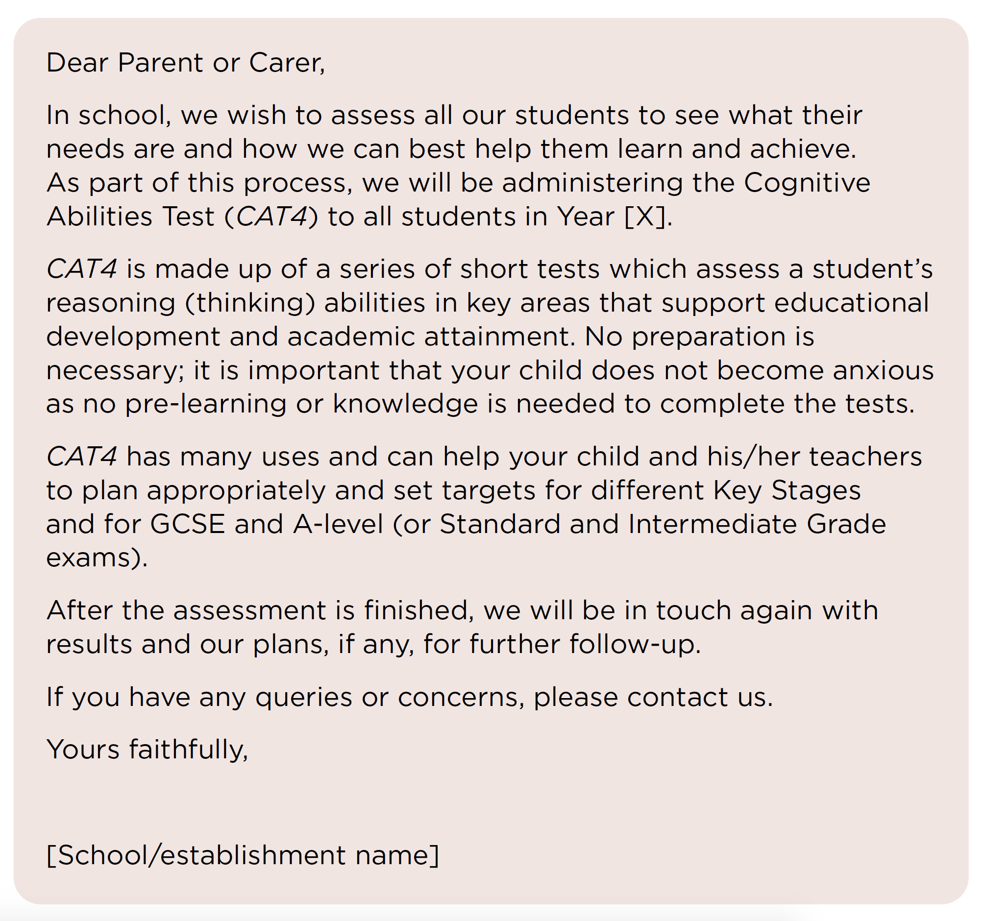 sample letter to teacher about student progress