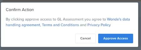 Approve Access confirmation in a pop-up dialogue box