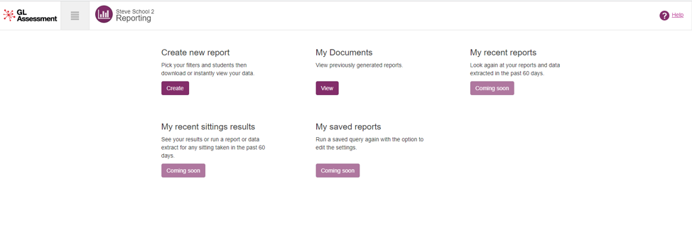 Screenshot of accessing a report